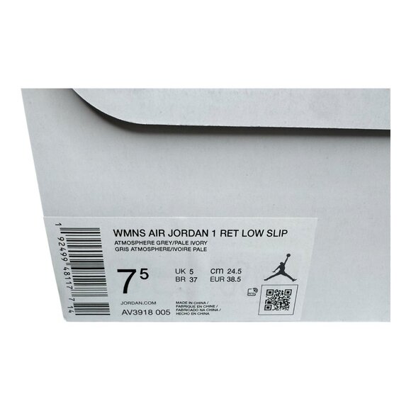 Air Jordan 1 Retro Low Slip Women's Size 7.5 Atmosphere Grey Ivory AV3918-005 - Picture 9 of 10